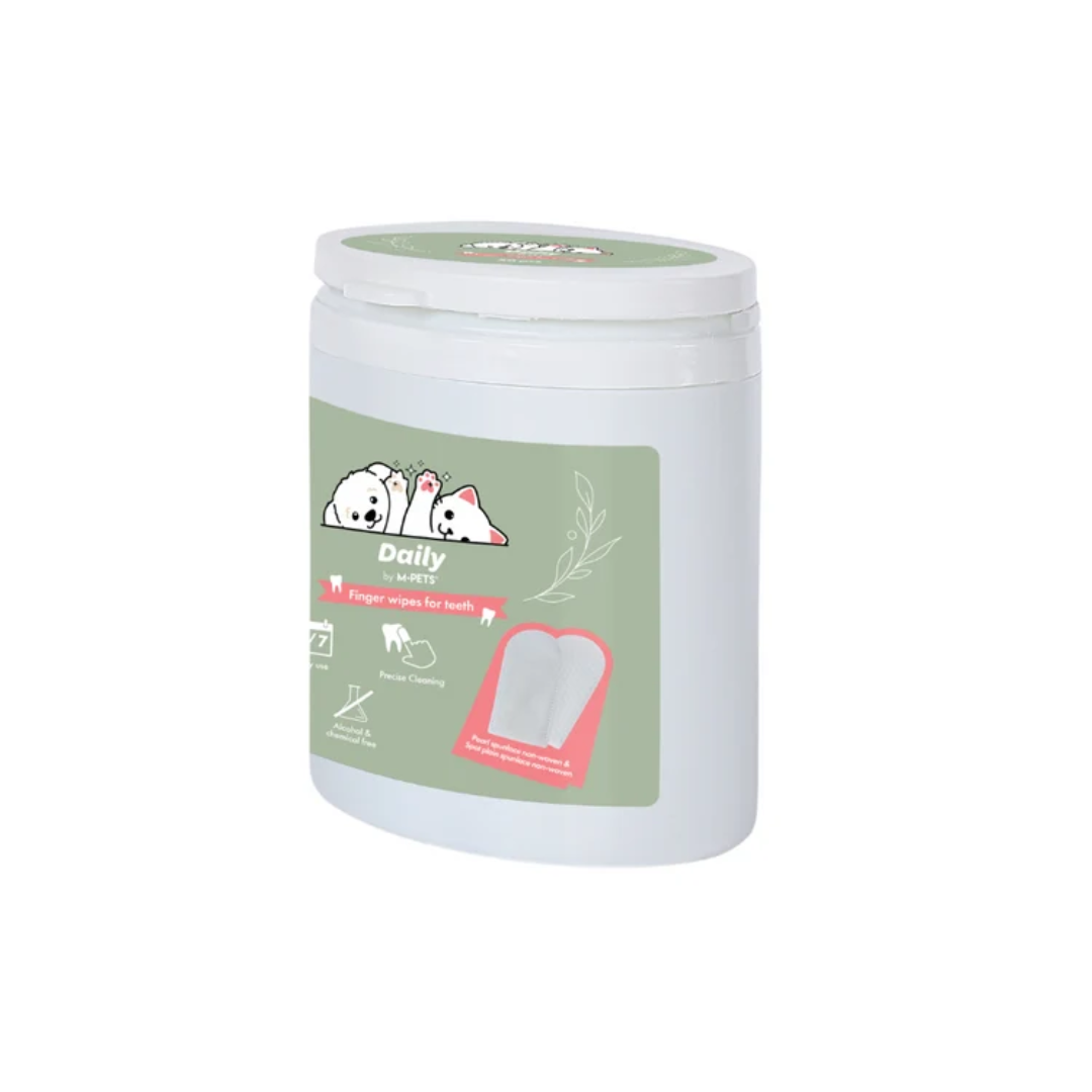 M-PETS Pet Grooming Supplies - DAILY Double-sided Finger wipes for teeth