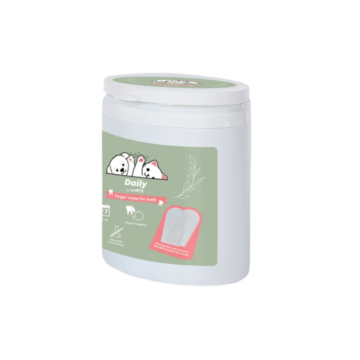 M-PETS Pet Grooming Supplies - DAILY Double-sided Finger wipes for teeth