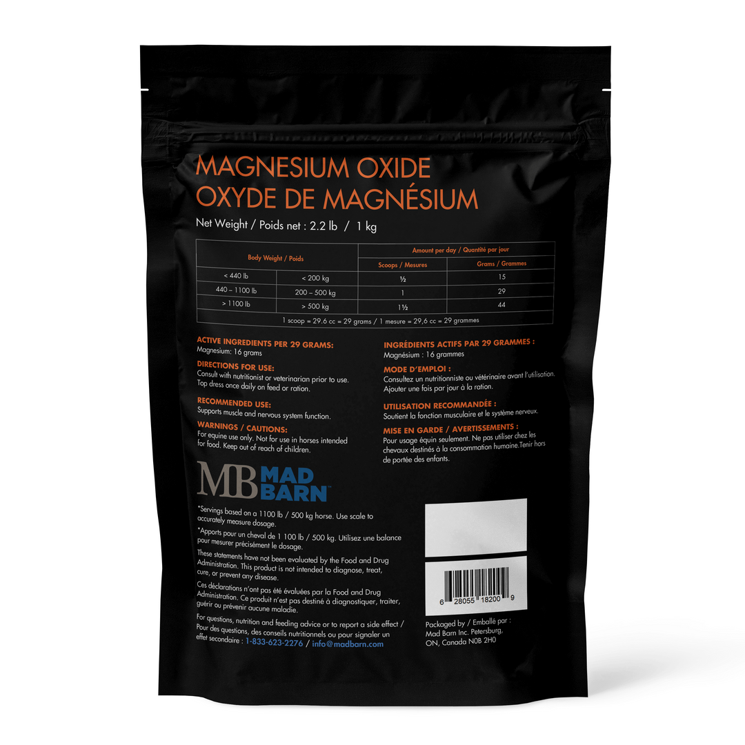 Equine Supplements - Mad Barn Magnesium Oxide