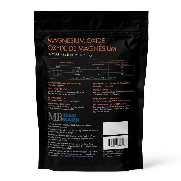 Equine Supplements - Mad Barn Magnesium Oxide