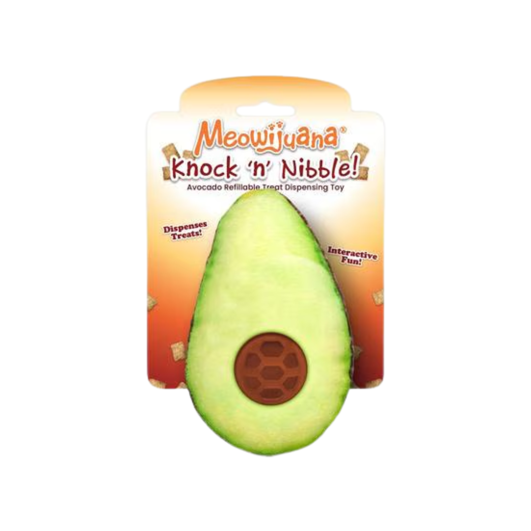Meowijuana Cat Toy - Knock 'n' Nibble Avocado Treat Dispenser