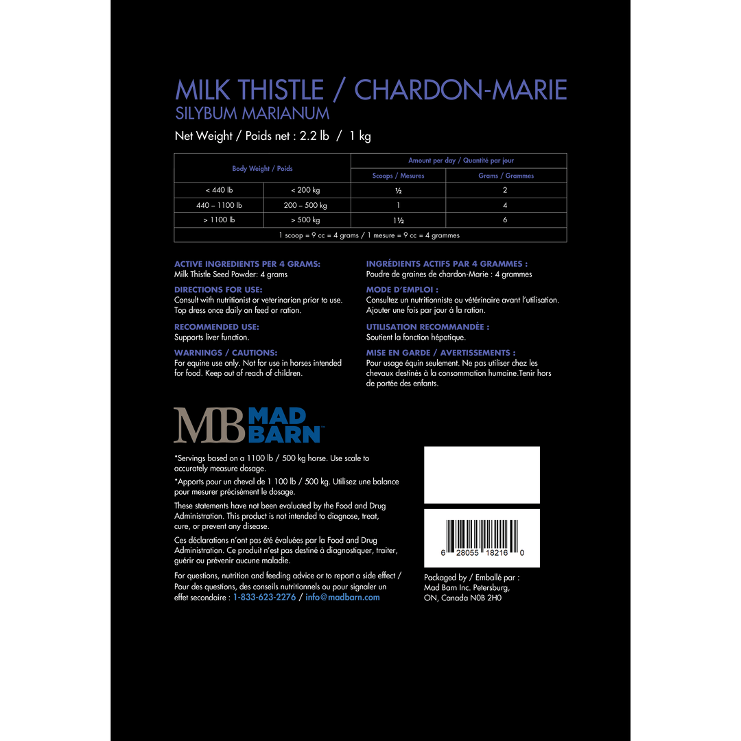 Equine Supplements - Mad Barn Milk Thistle