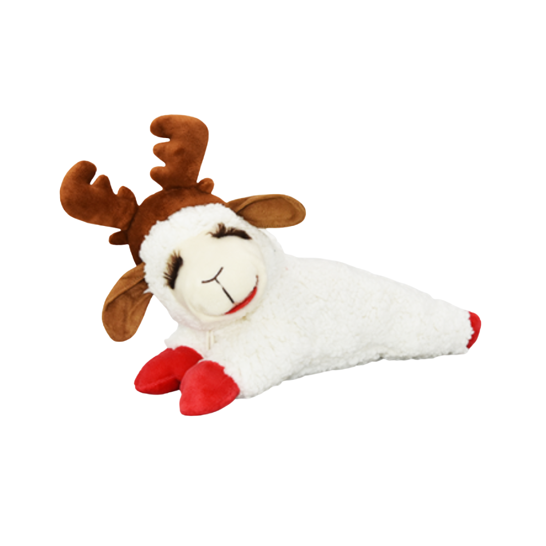Multipet Dog Toys - Holiday Lamb Chop with Antlers