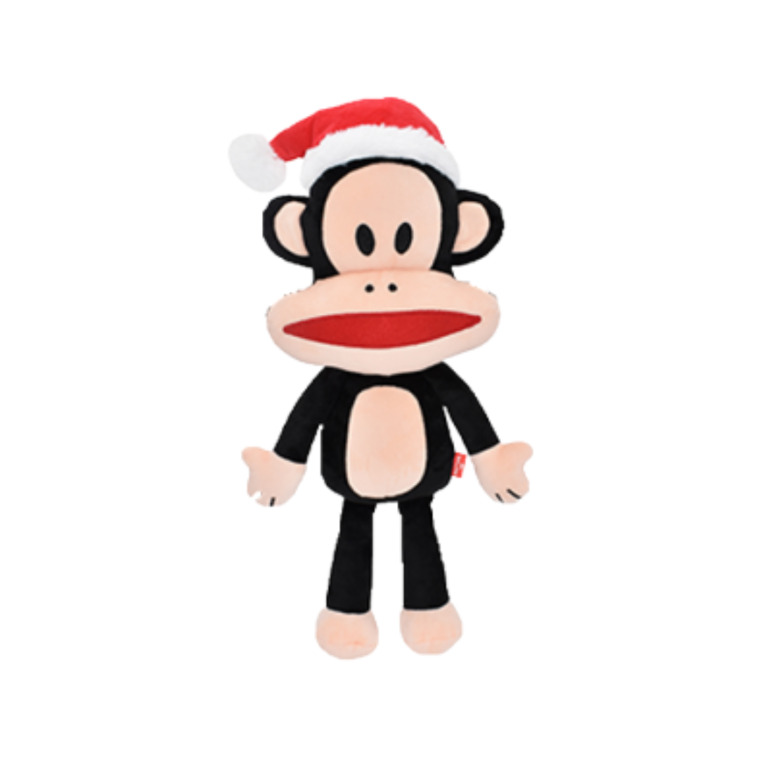 Multipet Dog Toys - Paul Frank Julius the Monkey with Santa Hat