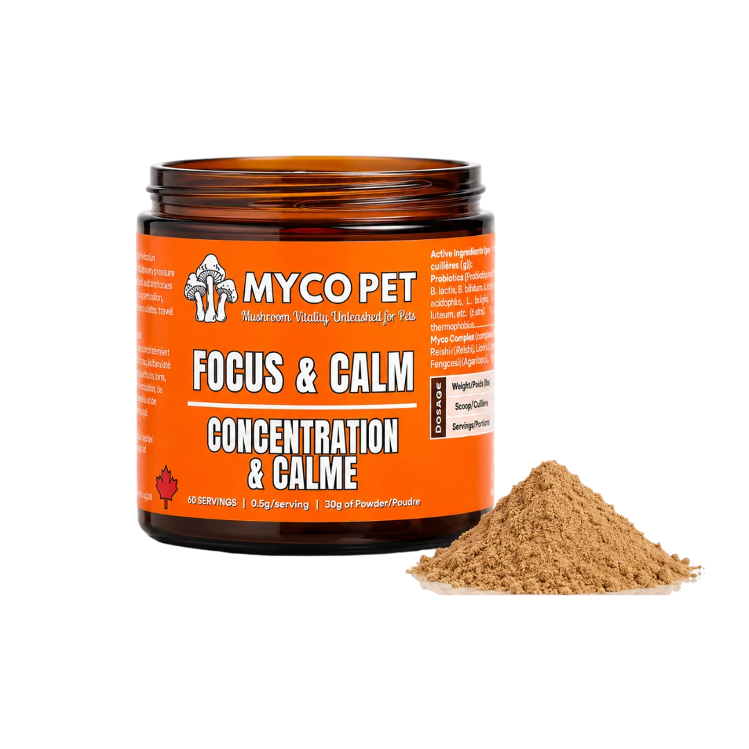 Myco Pet Dog & Cat Supplements - Focus & Calm Mushroom Powder