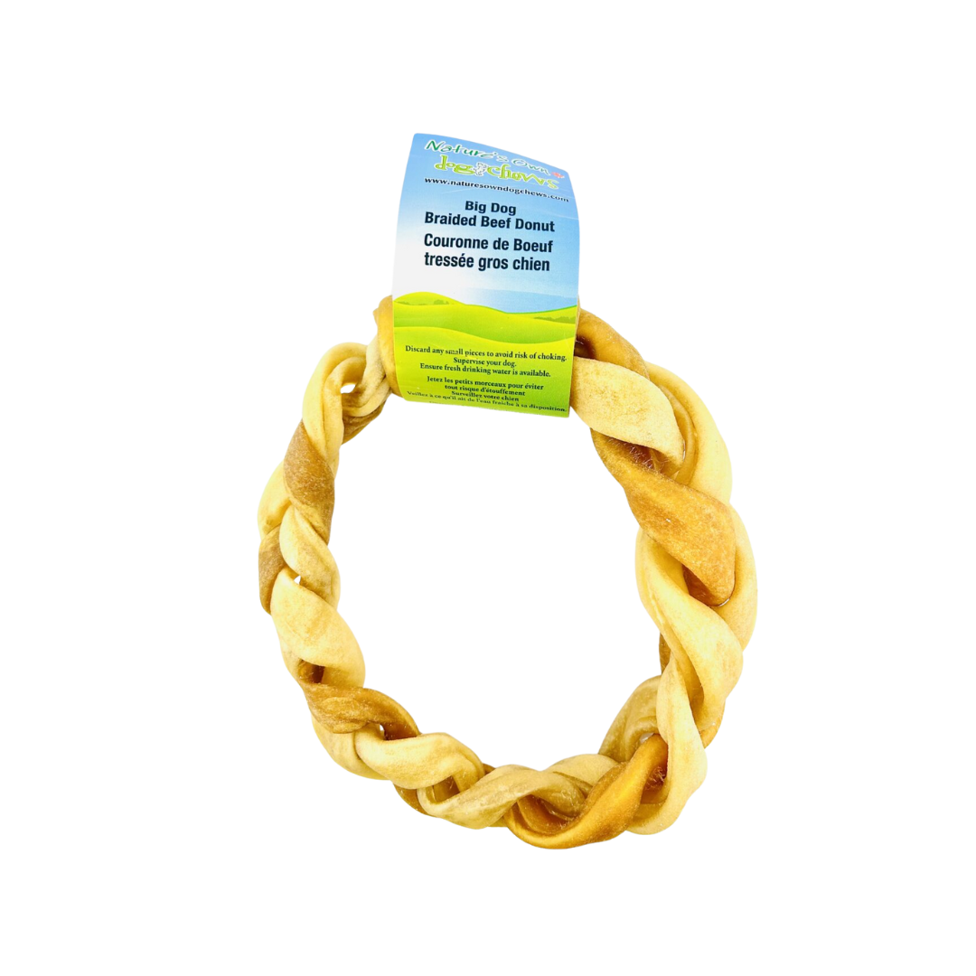 Nature's Own Dog Treats - Braided Beef Collagen Donut