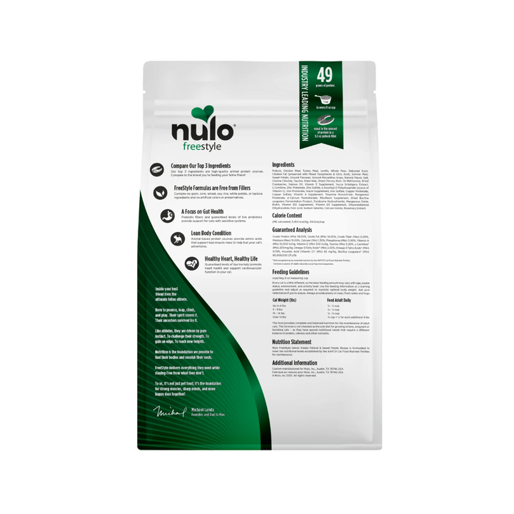 Nulo Freestyle Dry Cat Food - High-Protein Kibble For Seniors Alaska Pollock, Duck & Sweet Potato Recipe