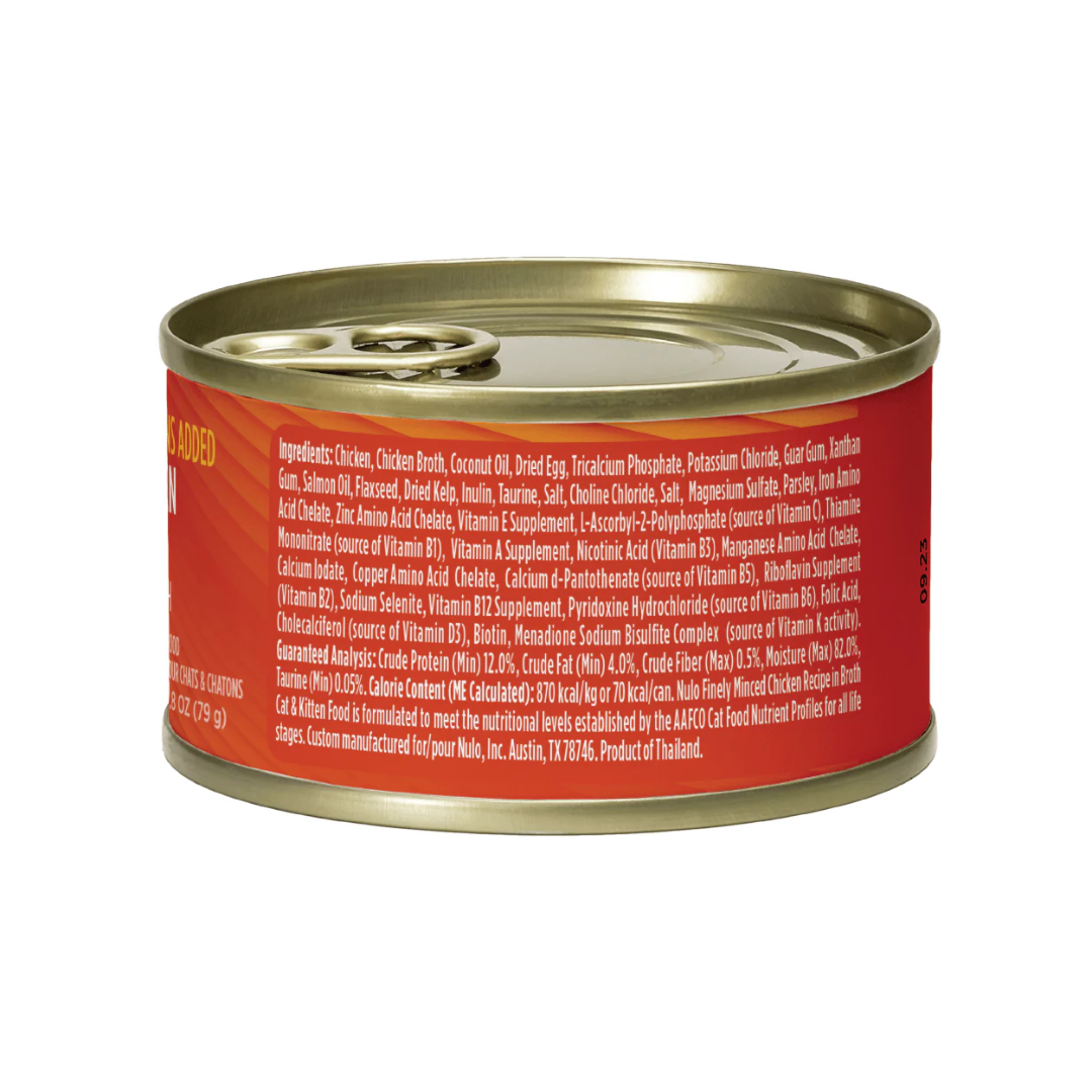 Nulo Wet Cat Food - Finely Minced Chicken in Broth Canned