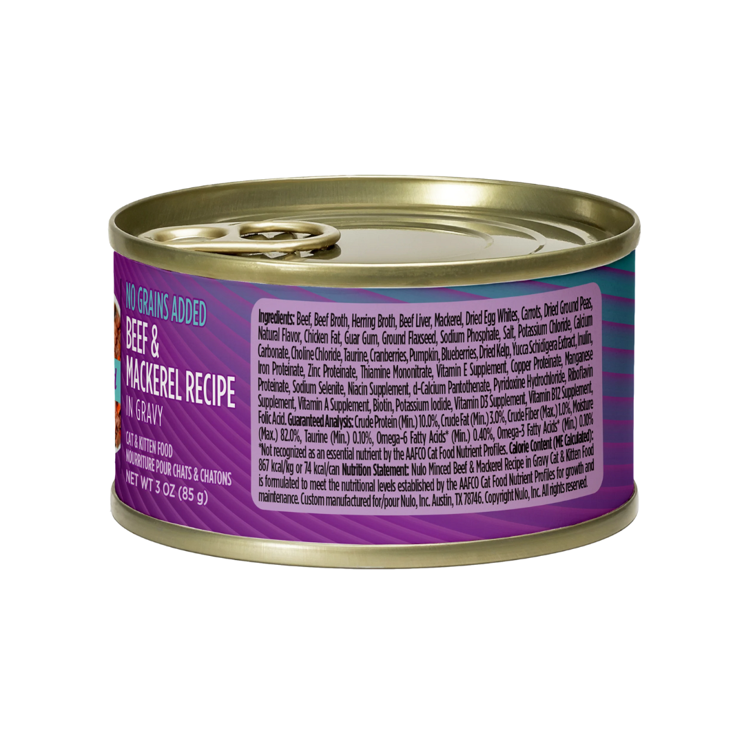 Nulo Wet Cat Food - Minced Beef & Mackerel Recipe In Gravy