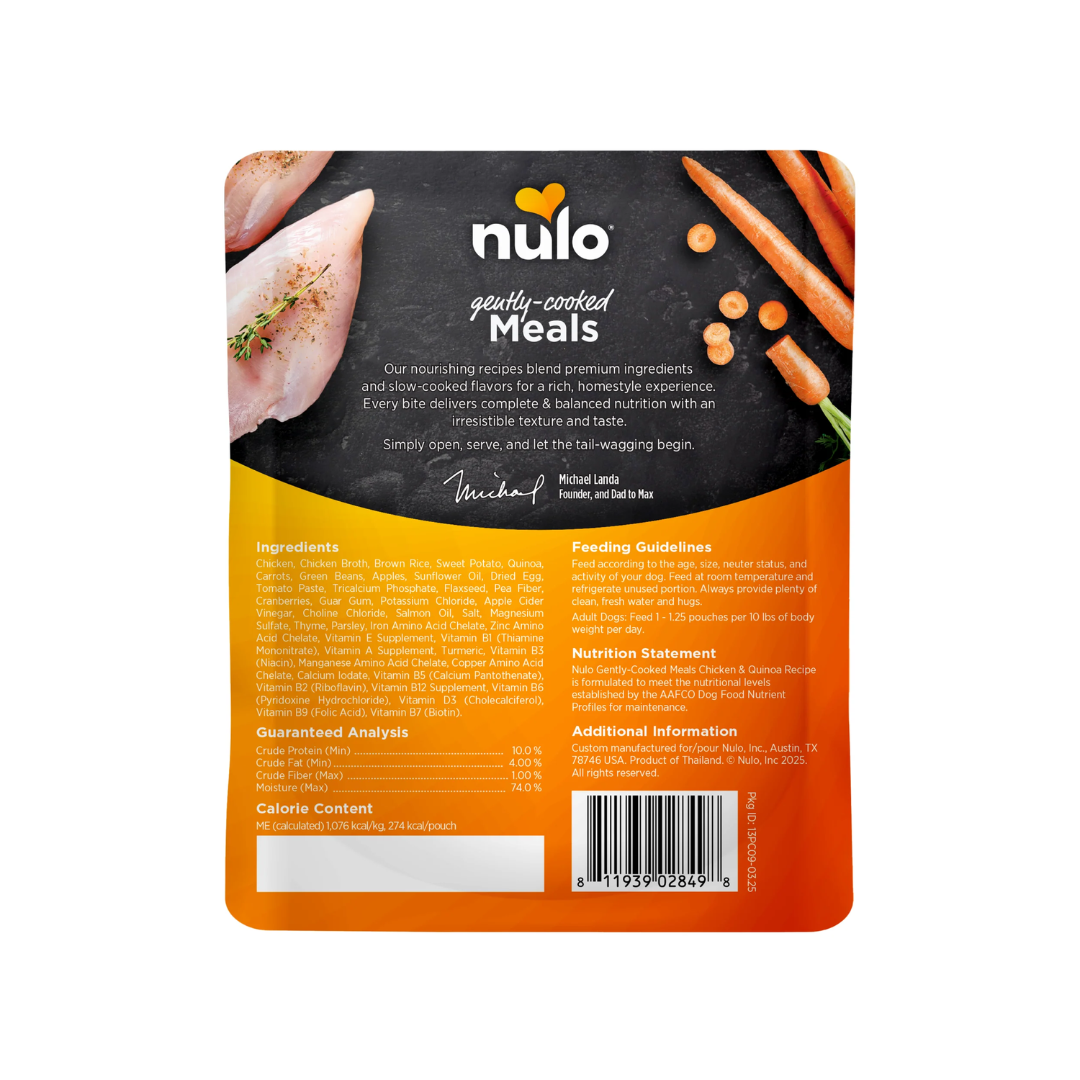 Nulo Wet Dog Food - Gently-Cooked Meals Chicken & Quinoa Recipe