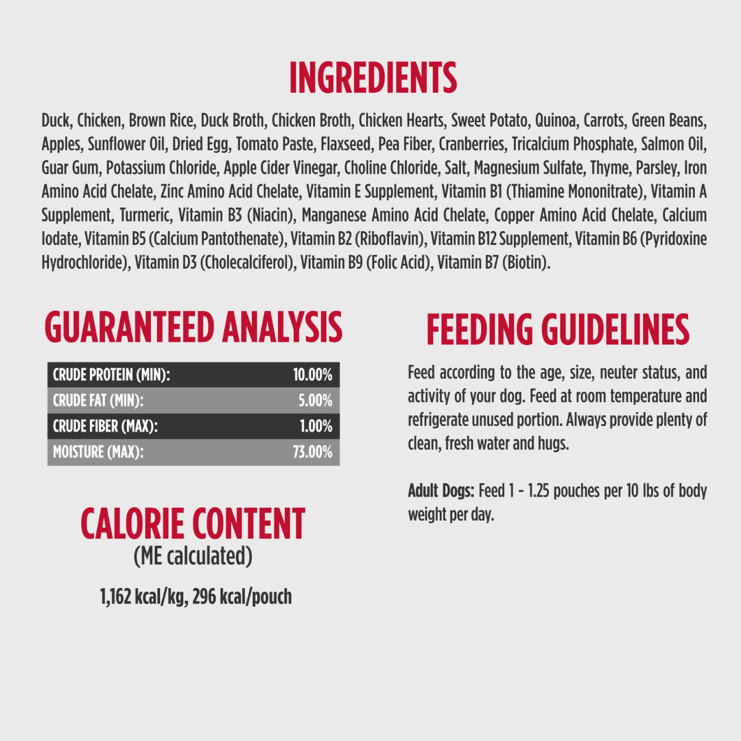 Nulo Wet Dog Food - Gently-Cooked Meals Duck, Chicken & Quinoa Recipe