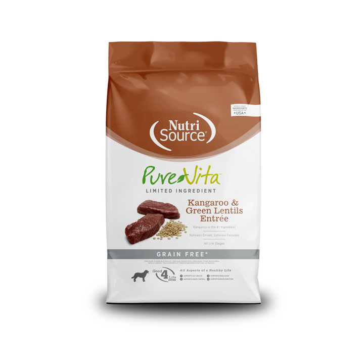 NutriSource Dog Dry Food - Pure Vita Kangaroo & Green Lentils Grain-Free Entree