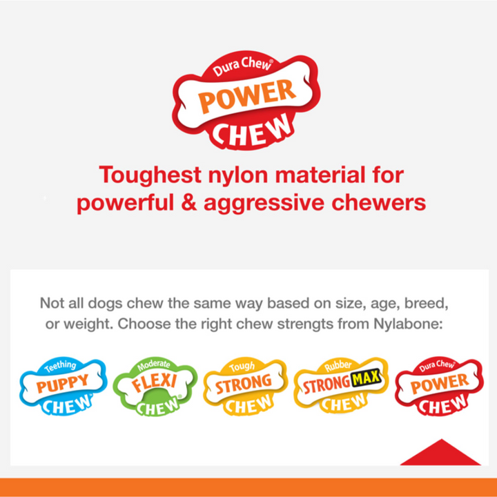Nylabone Dog Toys - Power Chew Barbell Peanut Butter