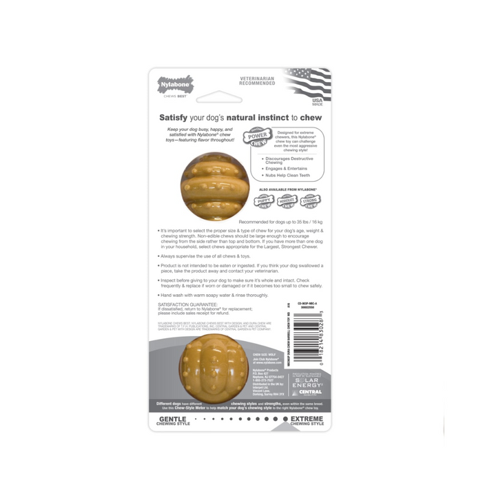 Nylabone Dog Toys - Power Chew Barbell Peanut Butter