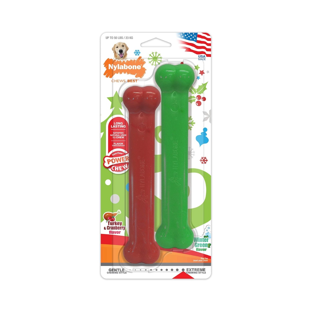 Nylabone Dog Toys - Power Chew Holiday Chew Twin Pack