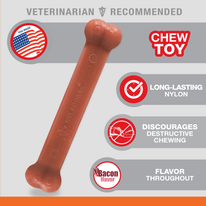 Nylabone Dog Toys - Power Chew Original Bone Bacon