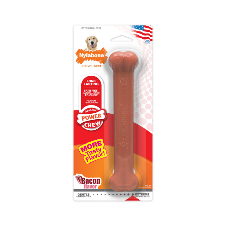 Nylabone Dog Toys - Power Chew Original Bone Bacon