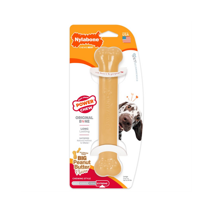 Nylabone Dog Toys - Power Chew Original Bone Peanut Butter