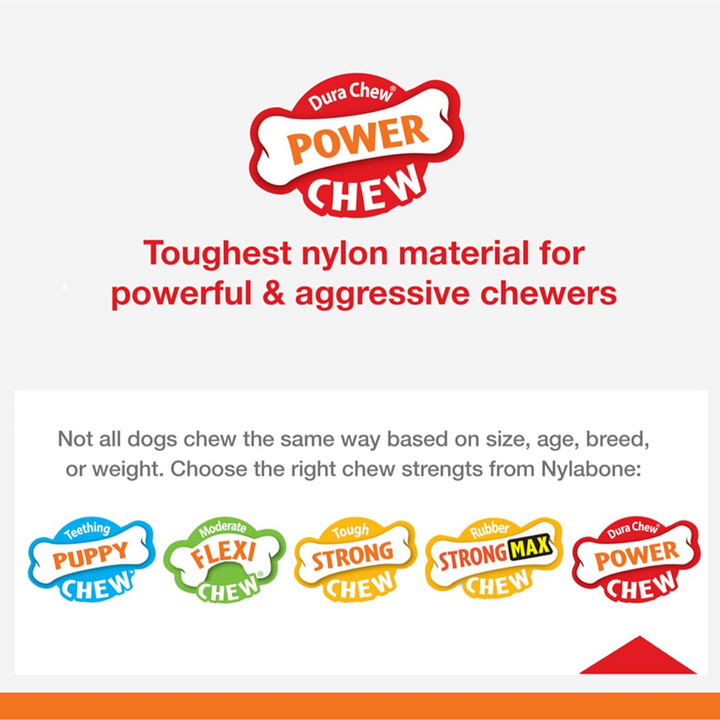 Nylabone Dog Toys - Power Chew Pork Hide Bone Alternative Chew