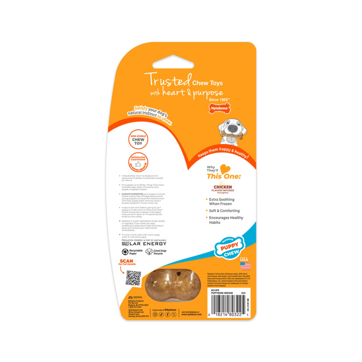 Nylabone Dog Toys - Puppy Chew Teething Bone Chew Chicken Flavor