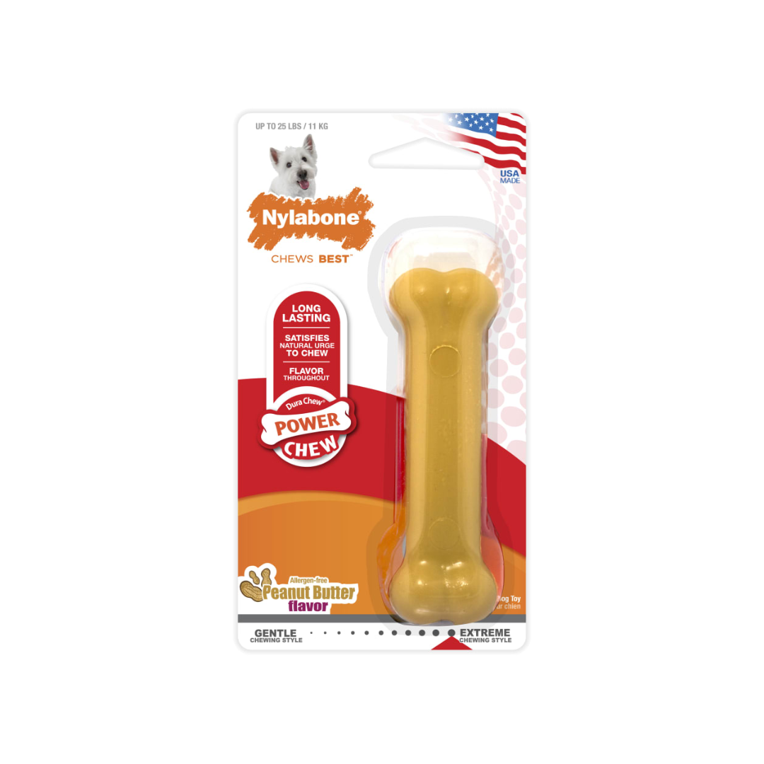 Nylabone Dog Toys - Power Chew Original Bone Peanut Butter