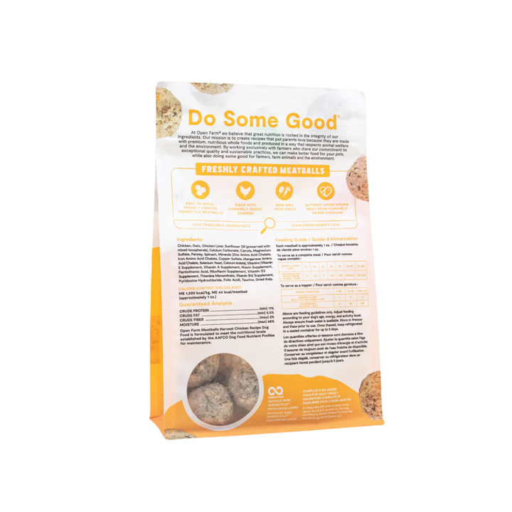 Open Farm Dog Food - Gently Cooked Harvest Chicken Freshly Crafted Meatballs