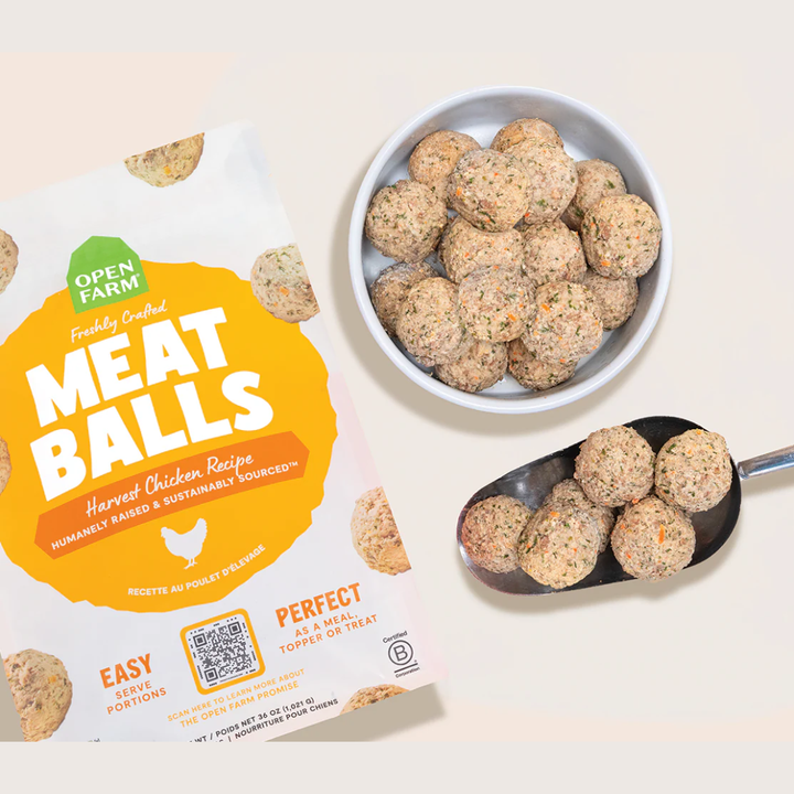 Open Farm Dog Food - Gently Cooked Harvest Chicken Freshly Crafted Meatballs