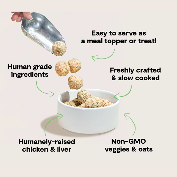 Open Farm Dog Food - Gently Cooked Harvest Chicken Freshly Crafted Meatballs