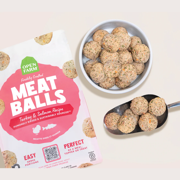 Open Farm Dog Food - Gently Cooked Turkey & Salmon Freshly Crafted Meatballs
