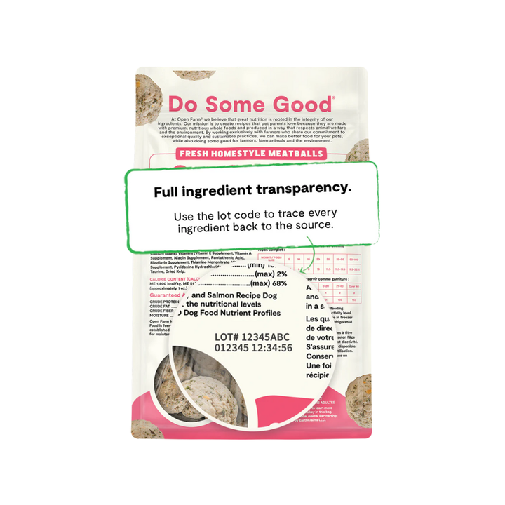 Open Farm Dog Food - Gently Cooked Turkey & Salmon Freshly Crafted Meatballs