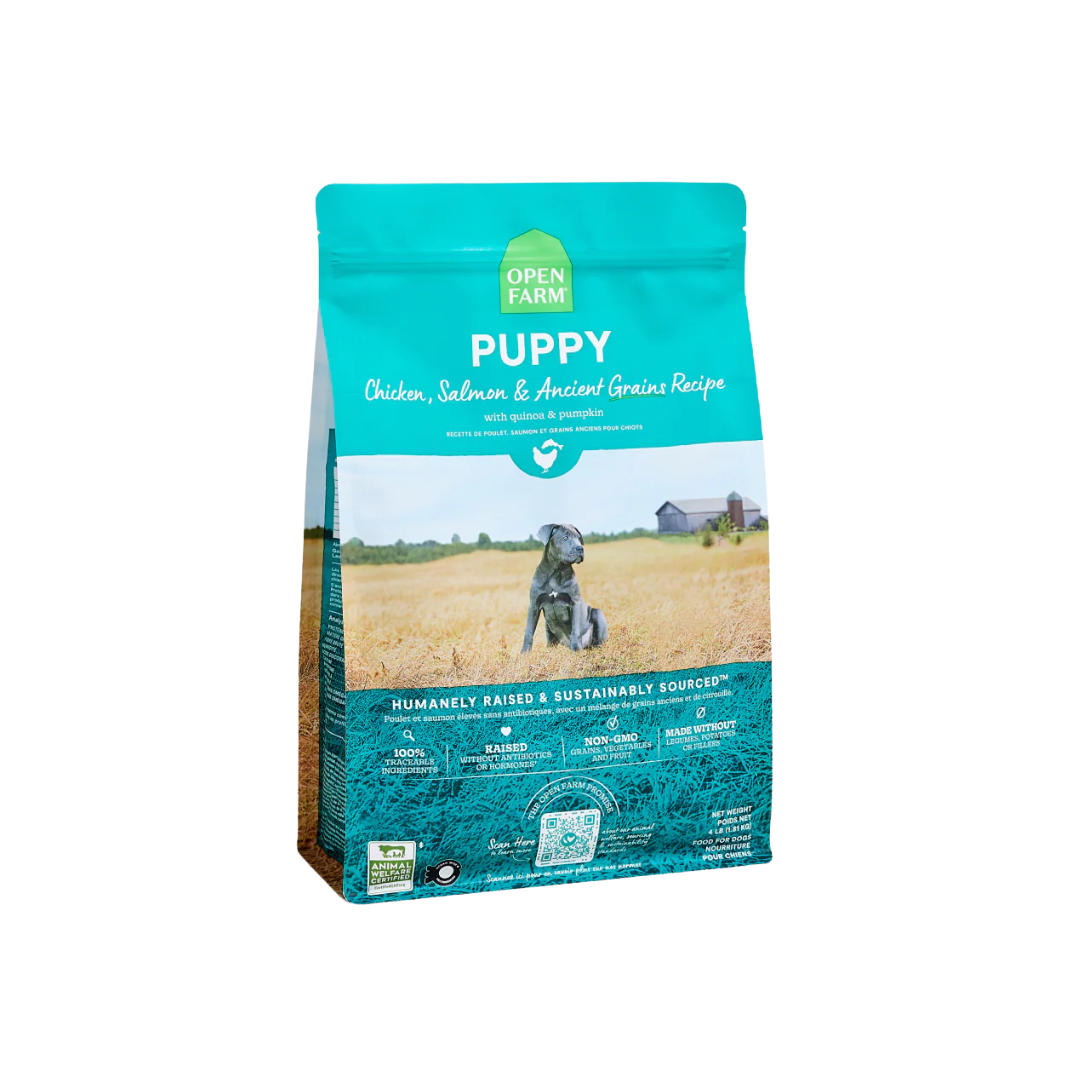 Open Farm Dry Dog Food - Chicken & Salmon Ancient Grains Puppy Kibble