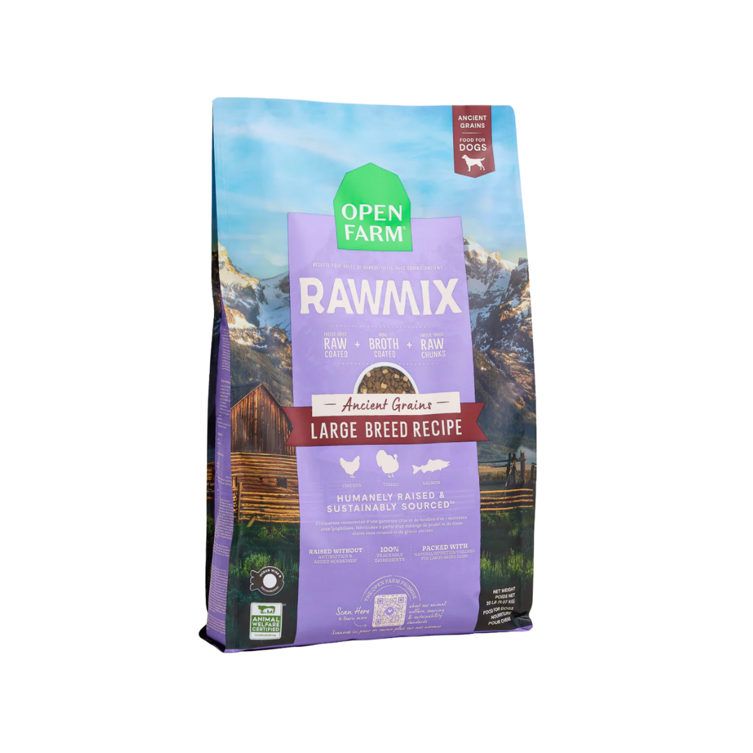 Open Farm Dry Dog Food - Raw Mix Kibble Ancient Grains Large Breed Recipe