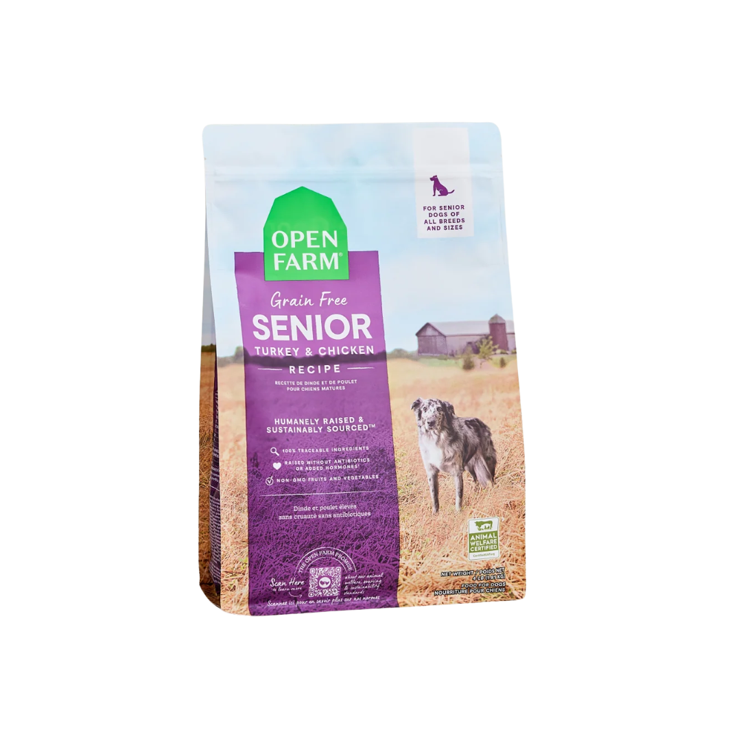 Open Farm Dry Dog Food - Senior Grain-Free Turkey & Chicken Kibble