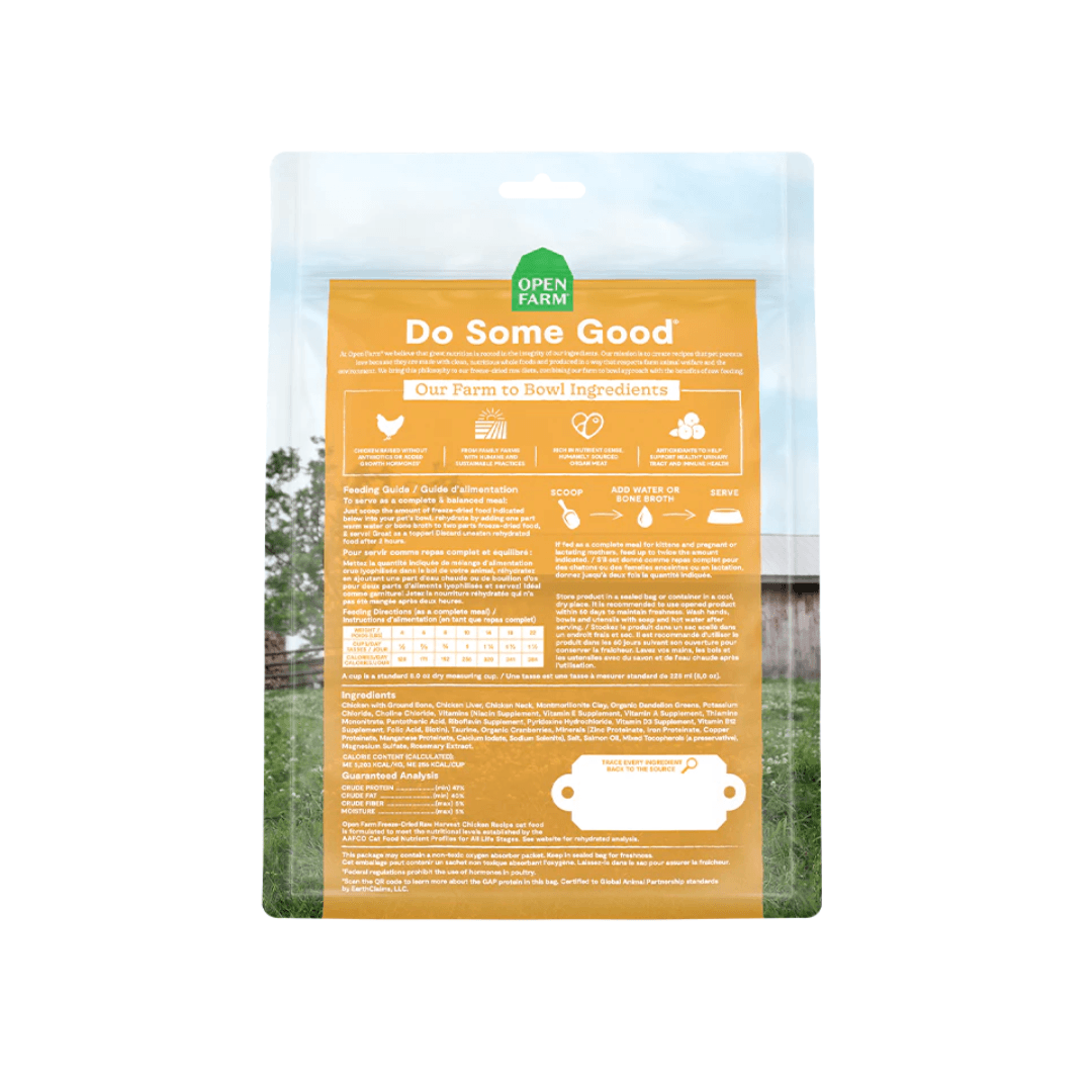 Open Farm Freeze-Dried Cat Food or Mixers - Harvest Chicken Recipe 