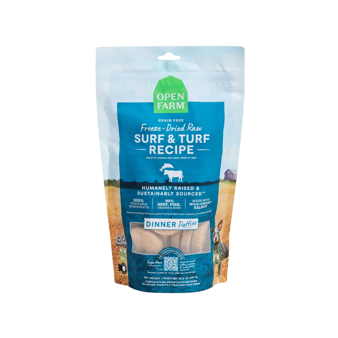 Open Farm Freeze-Dried Dog Food - Surf & Turf Raw Patties