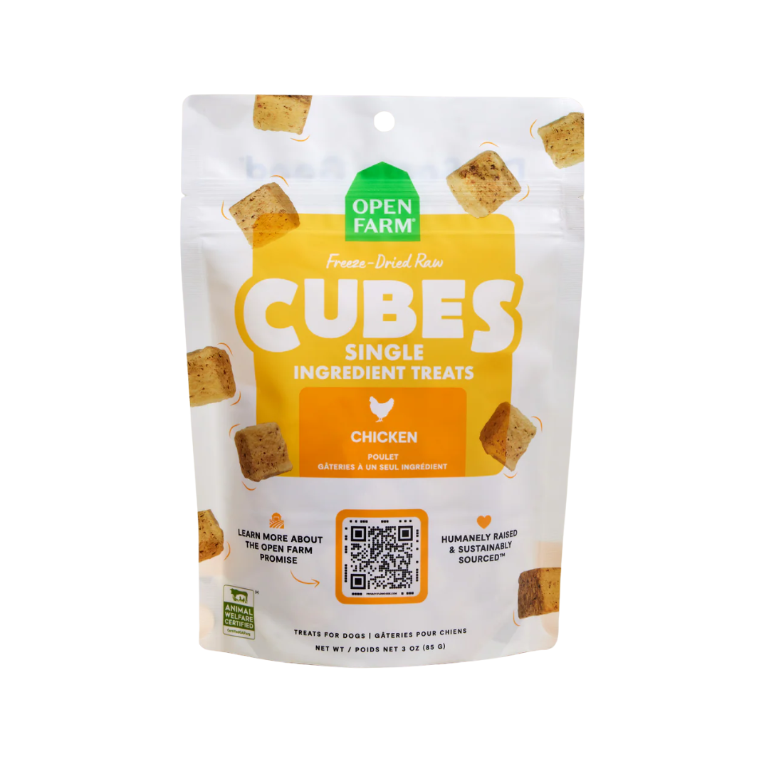 Open Farm Freeze-Dried Raw Dog Treats - Single Ingredient Chicken Cubes