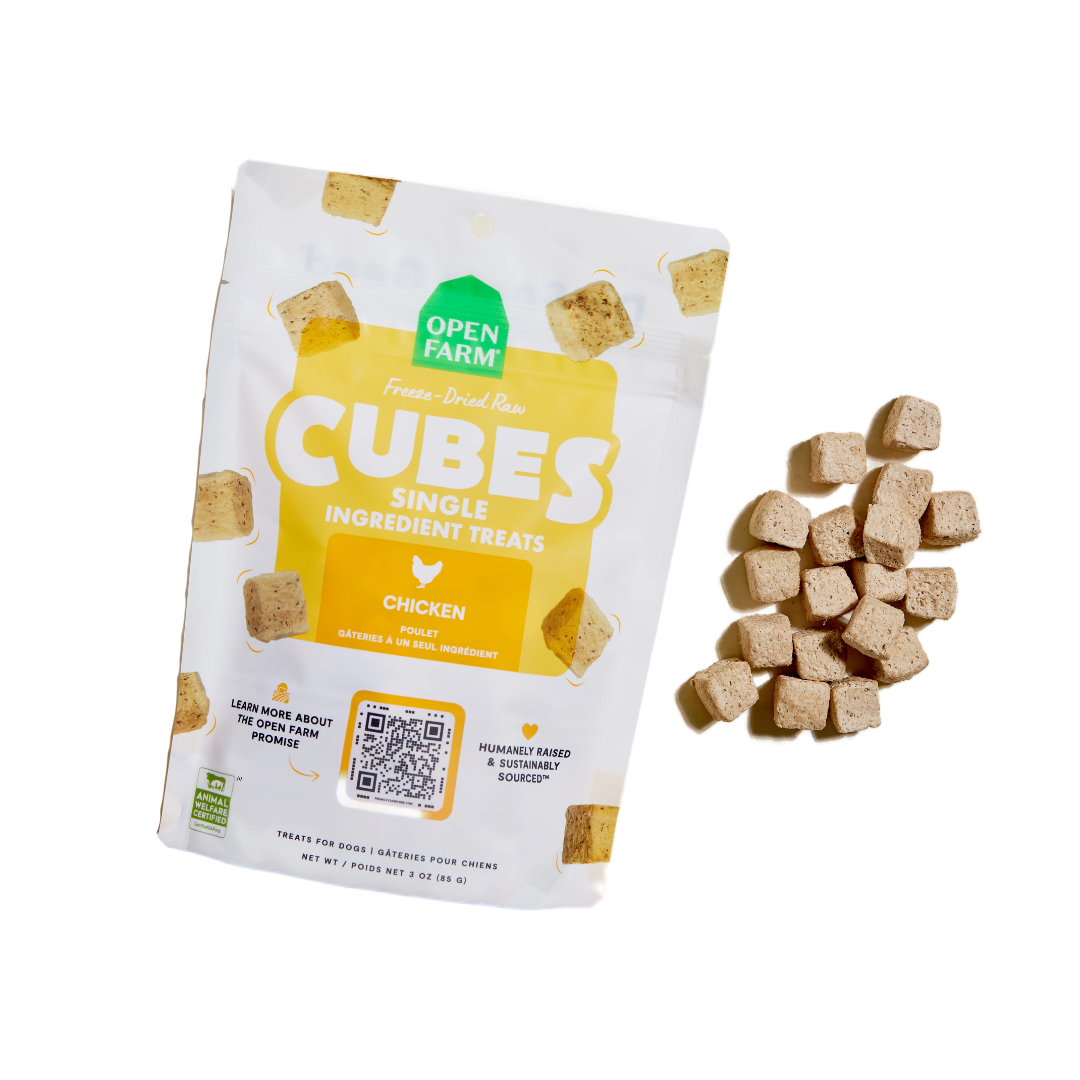 Open Farm Freeze-Dried Raw Dog Treats - Single Ingredient Chicken Cubes