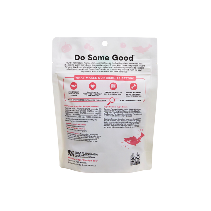 Open Farm Oven Baked Dog Treats - Better Biscuits Salmon & Oatmeal Recipe