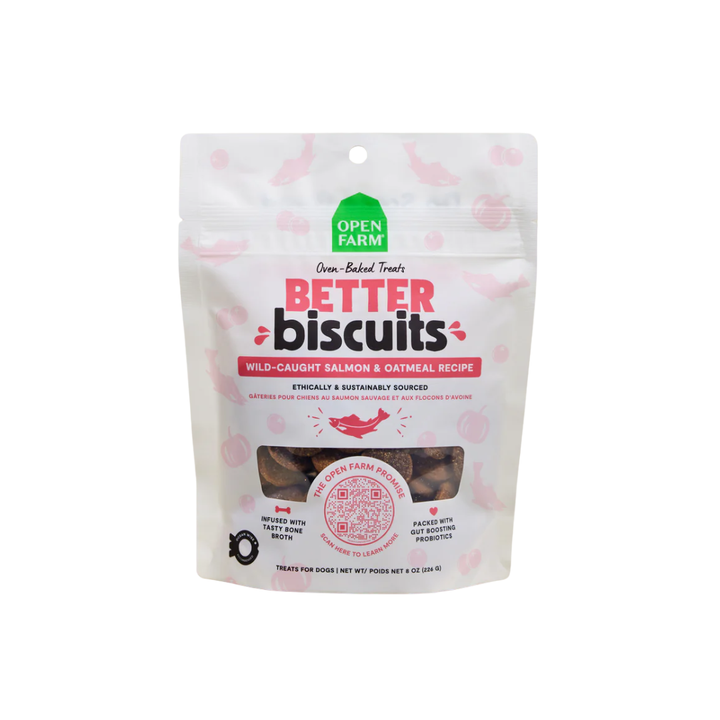 Open Farm Oven Baked Dog Treats - Better Biscuits Salmon & Oatmeal Recipe