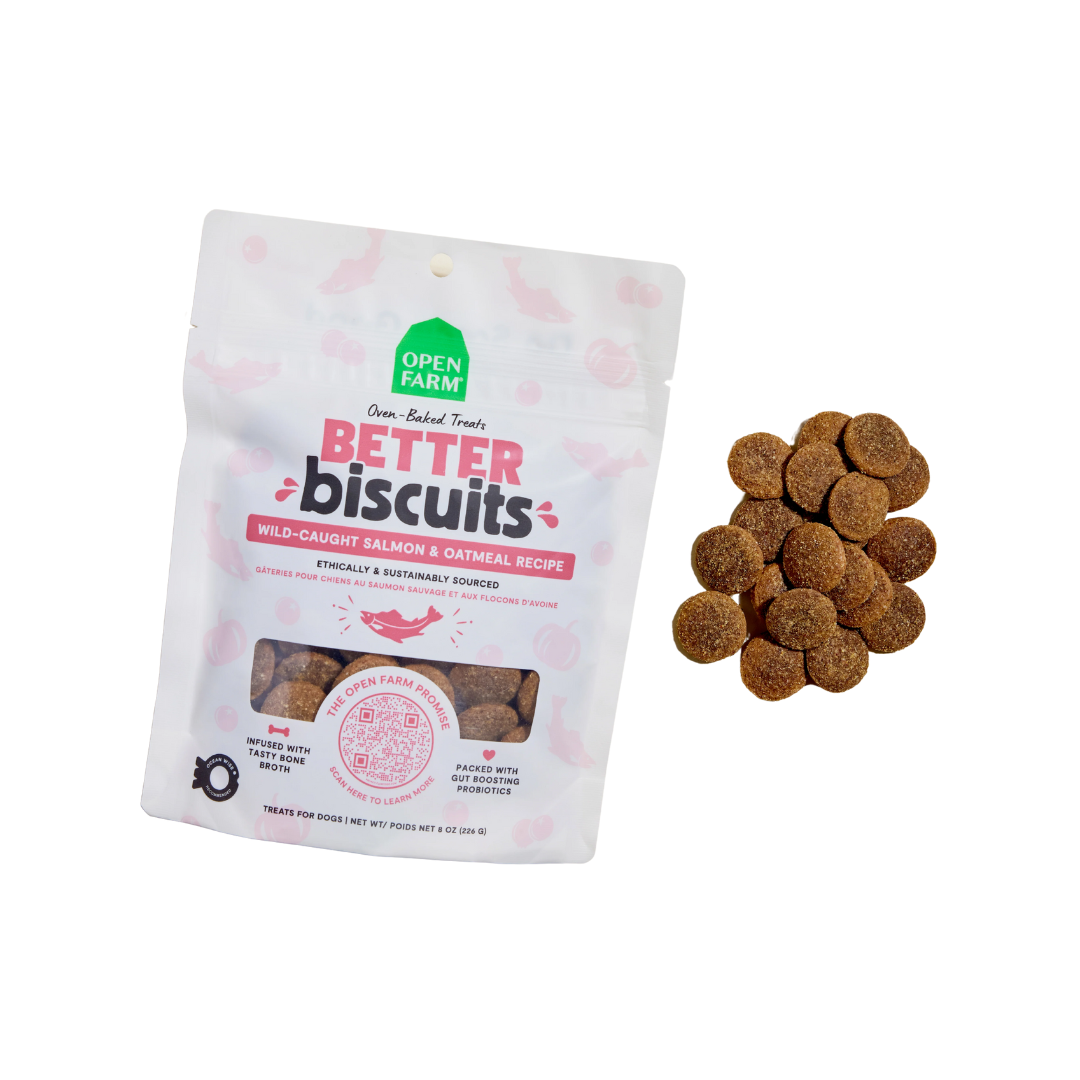Open Farm Oven Baked Dog Treats - Better Biscuits Salmon & Oatmeal Recipe