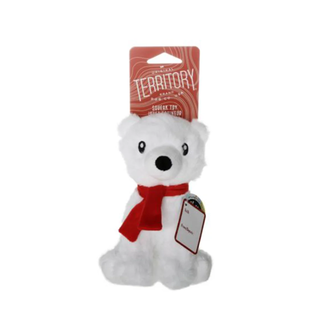 Original Territory Dog Toys - Plush Polar Bear Squeaker