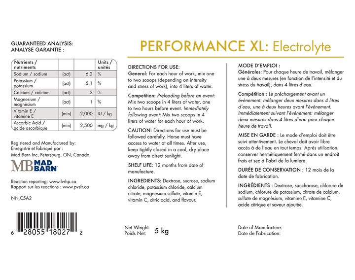 Equine Supplements - Mad Barn Performance XL: Electrolytes