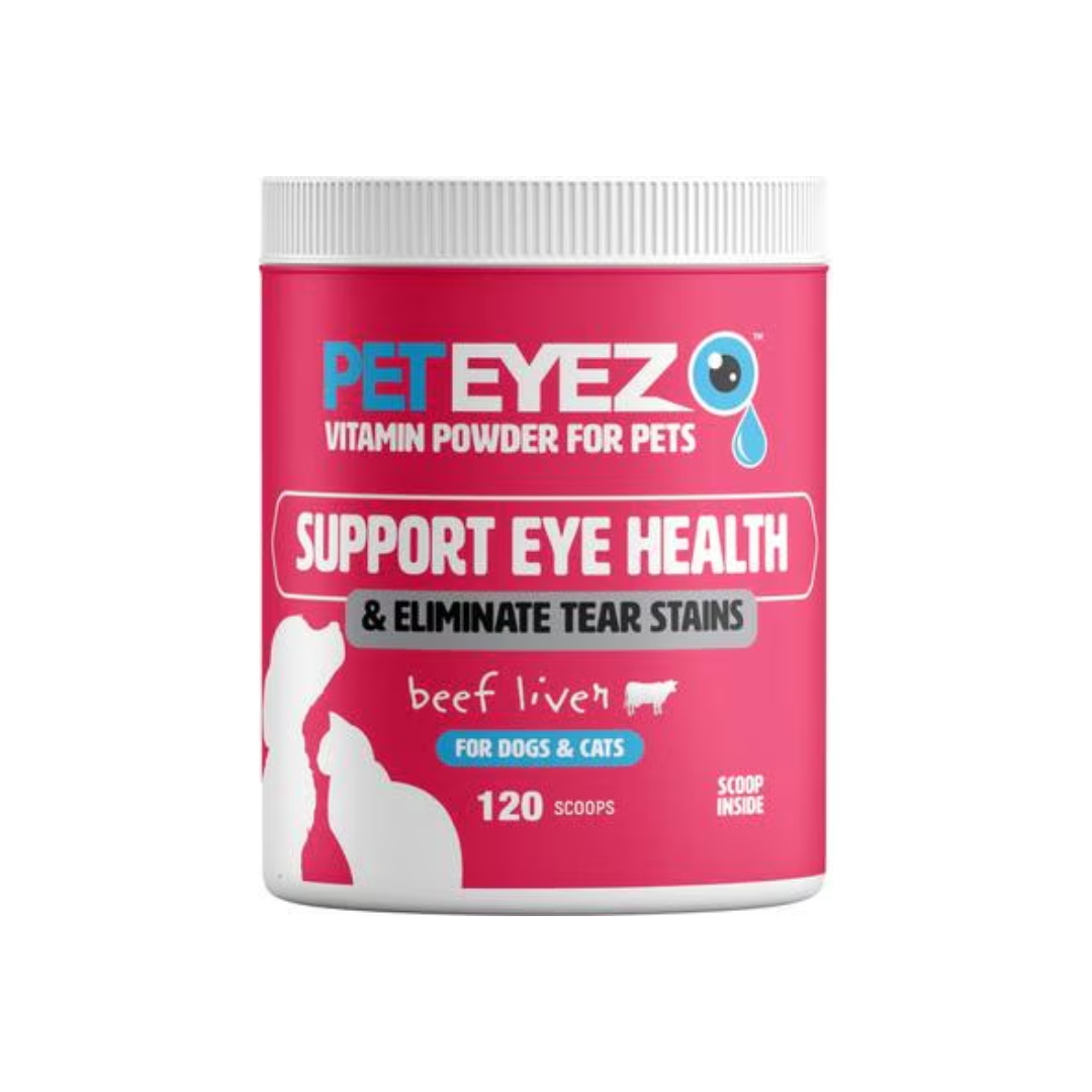 PetEyez Dog & Cat Supplements - Eliminate Tear Stains & Support Eye Health Vitamin Powder - Beef Liver