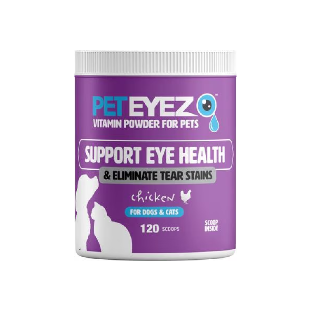 PetEyez Dog & Cat Supplements - Eliminate Tear Stains & Support Eye Health Vitamin Powder - Chicken