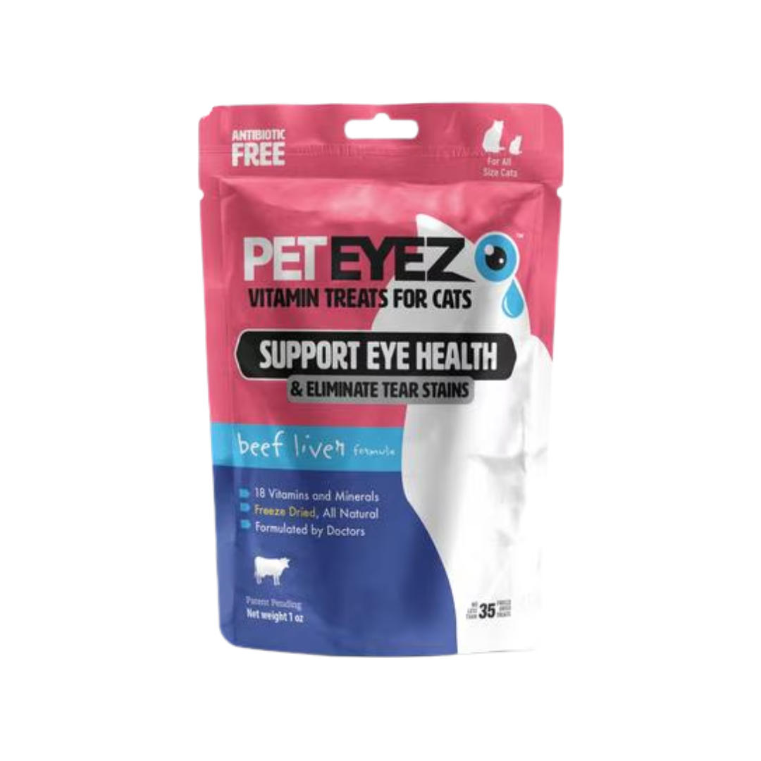 PetEyez Freeze-Dried Cat Treats - Eliminate Tear Stains & Support Eye Health - Beef Liver