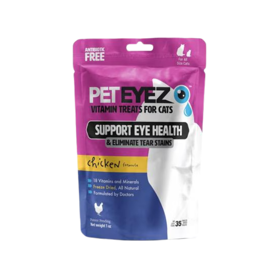 PetEyez Freeze-Dried Cat Treats - Eliminate Tear Stains & Support Eye Health - Chicken