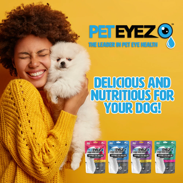 PetEyez Vitamin Dog Treats - Eliminate Tear Stains & Support Eye Health - Beef Liver
