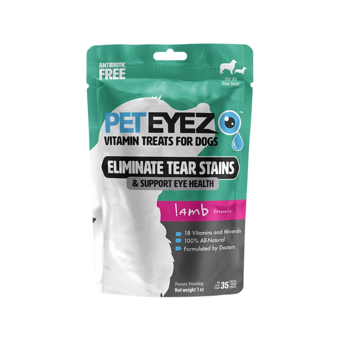 PetEyez Vitamin Dog Treats - Eliminate Tear Stains & Support Eye Health - Lamb