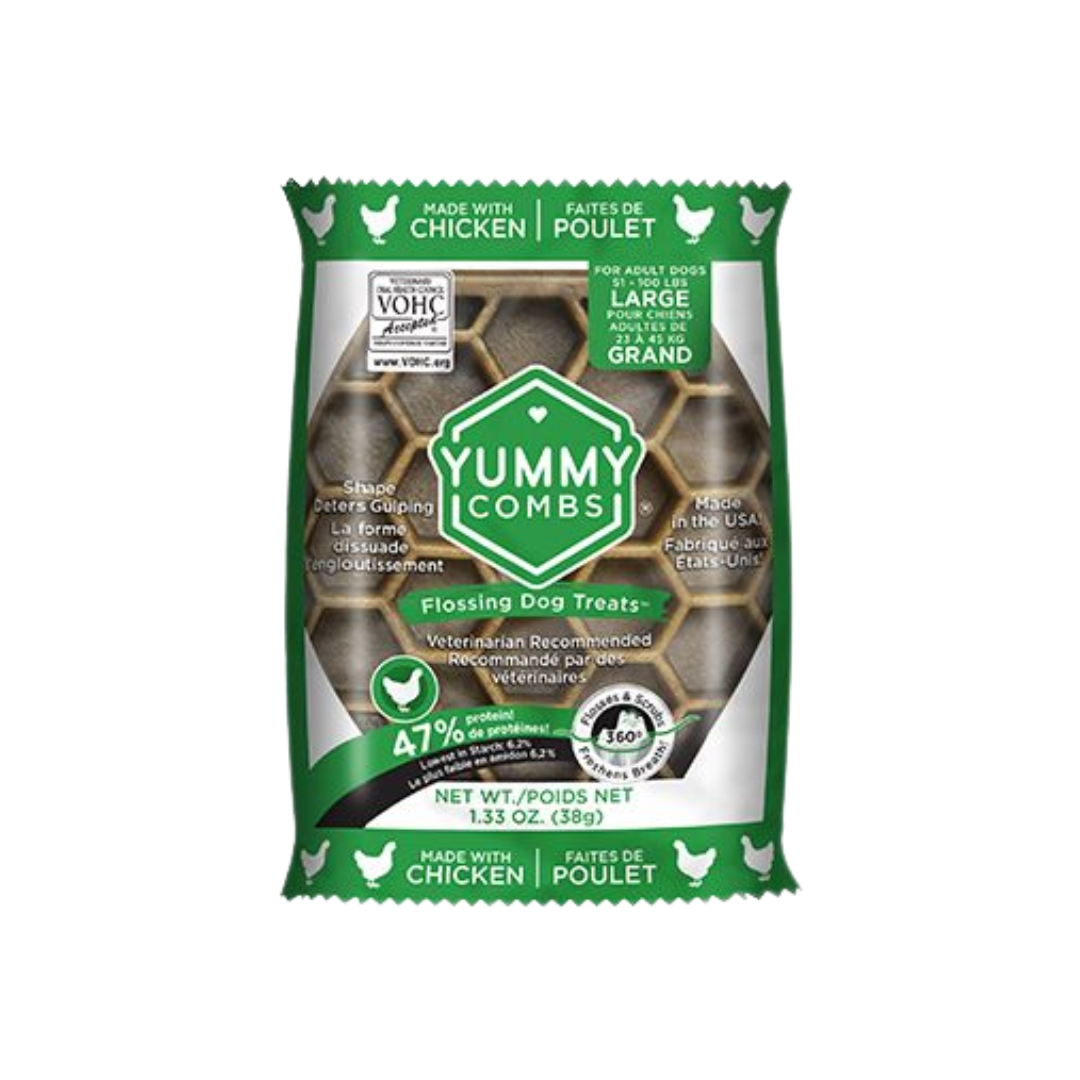 Pet's Best Life Dog Treats - Yummy Combs Flossing Chicken Single Treats