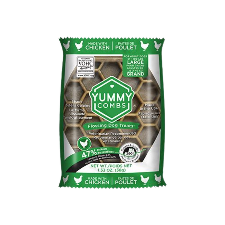 Pet's Best Life Dog Treats - Yummy Combs Flossing Chicken Single Treats